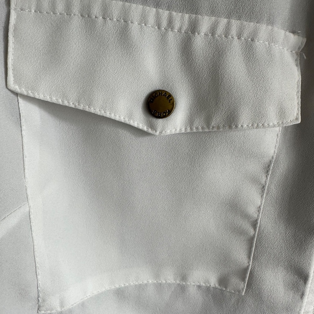 Michael Michael Kors Solid White, Zip-Front Blouse - image 4